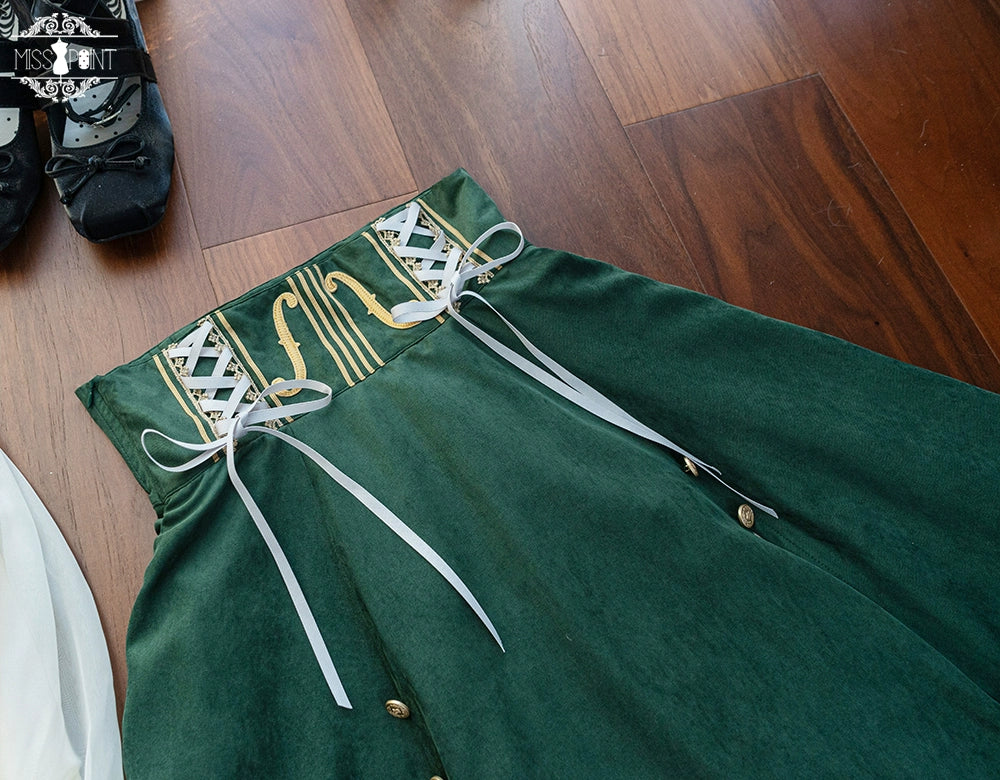 Miss Point~Golden Movement~Elegant Lolita Fishbone Skirt Customized 32242:381356