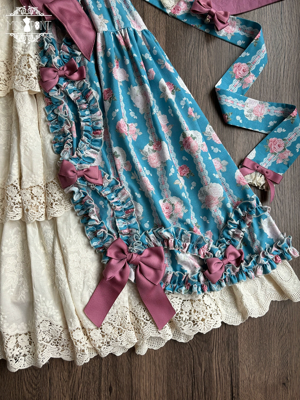 Miss Point~Lilyka Garden~Classic Lolita OP Dress Set Elegant Floral Wall Princess Sleeve 38832:606420