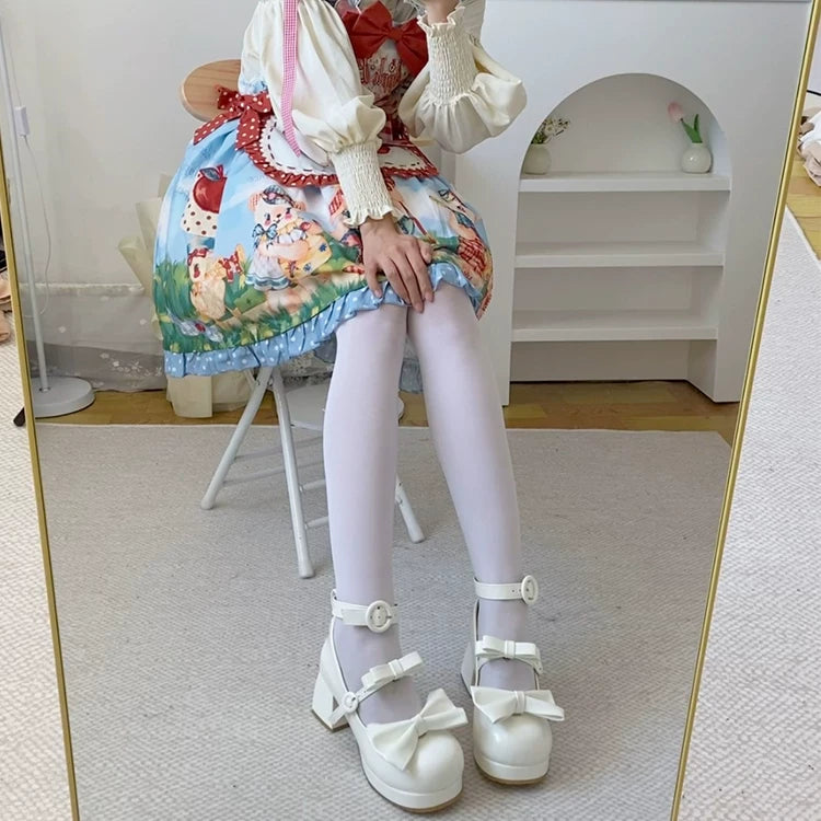 Covenant Doll - Sweet Lolita Chunky Heel Shoes, Detachable Bow