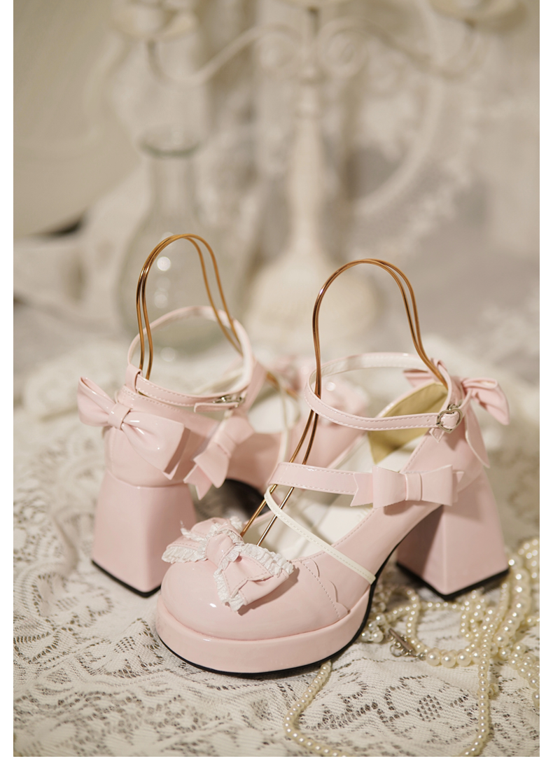 Girly Heart - Sweet Lolita Chunky Heels Shoes, Dreamy Bows 44740:820841