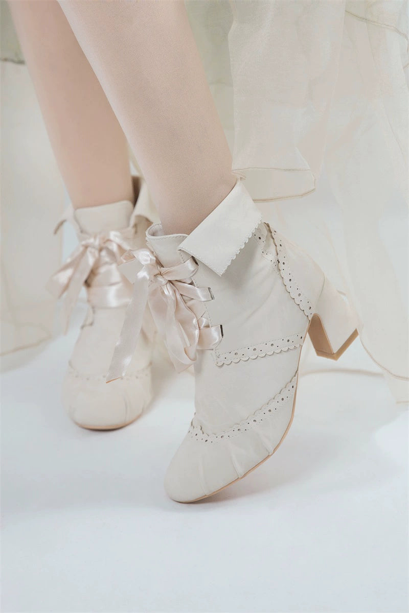 MR.Qiutian - Lady Incognita - Retro Lolita Ankle Boots, Size Zipper 44240:800746