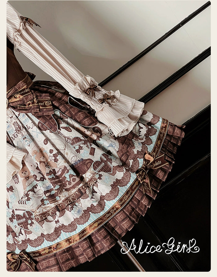 Alice Girl - Bear Chocolate Bar - Kawaii Lolita JSK & Salopette Dress 43851:787073