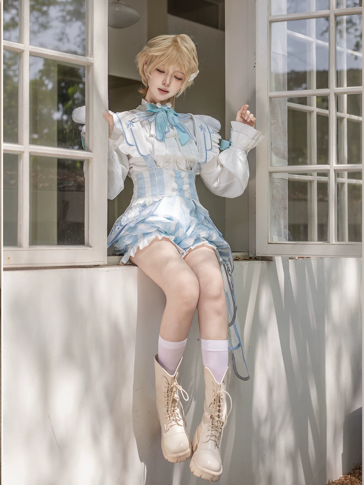 Angelic Covenant - Ouji Lolita Prince Outfit Set, Angel Wing Trailing 45761:861129