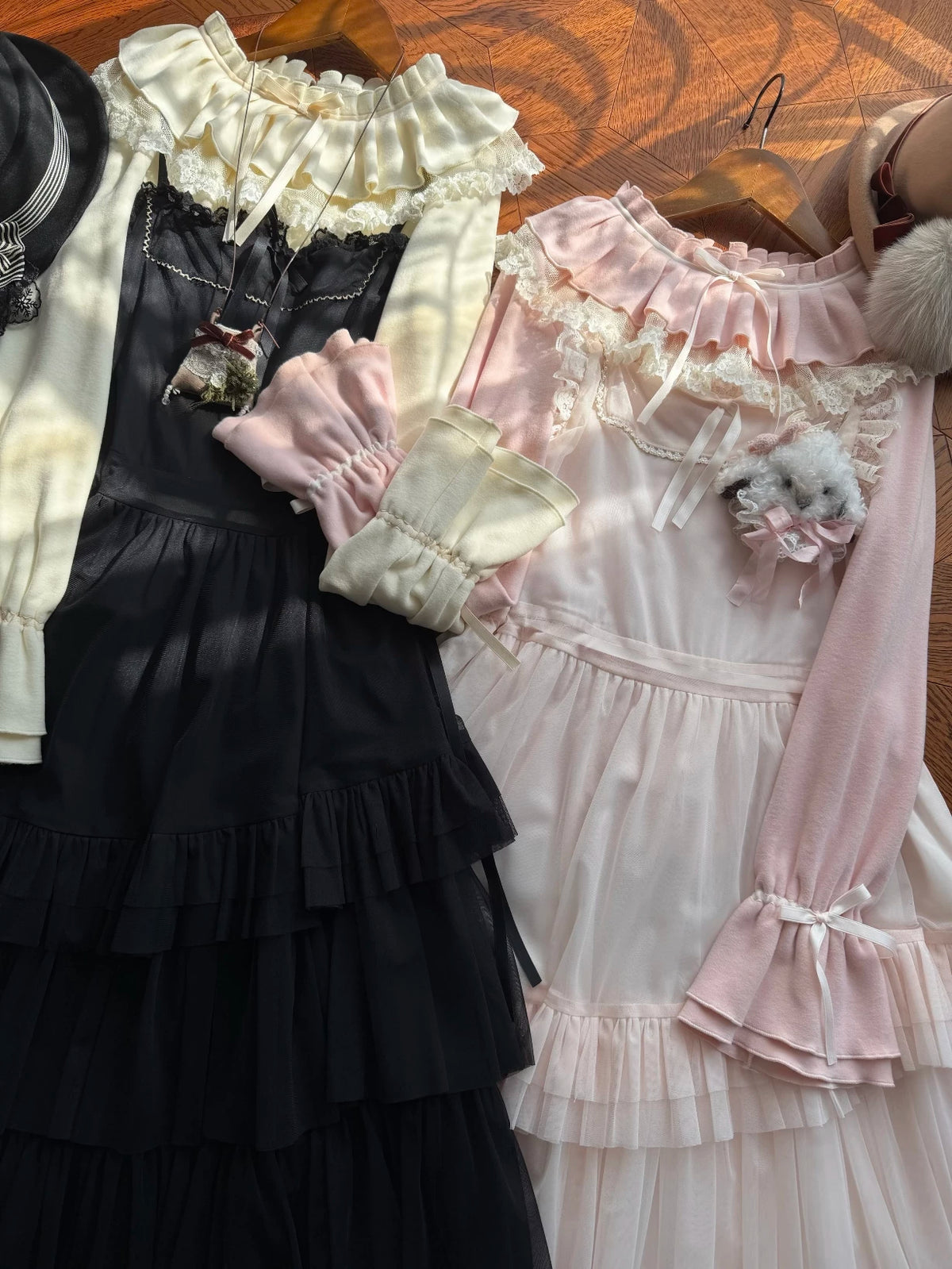 Himawari - Sweet Lolita Long Sleeve Blouse, Tiered Ruffle Collar 45973:869701