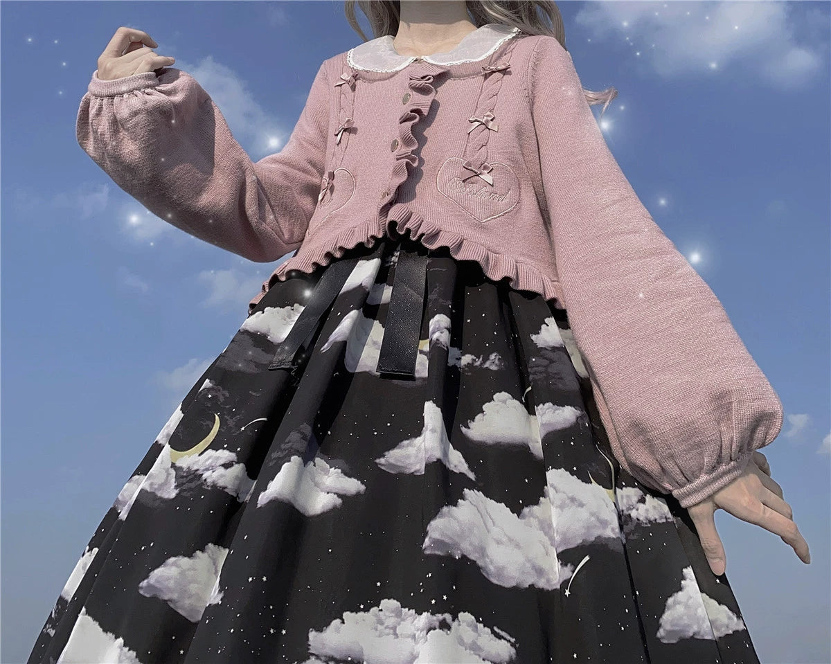 Sugar Frost - Sweet Lolita Cardigan Knit Embroidered Sweater