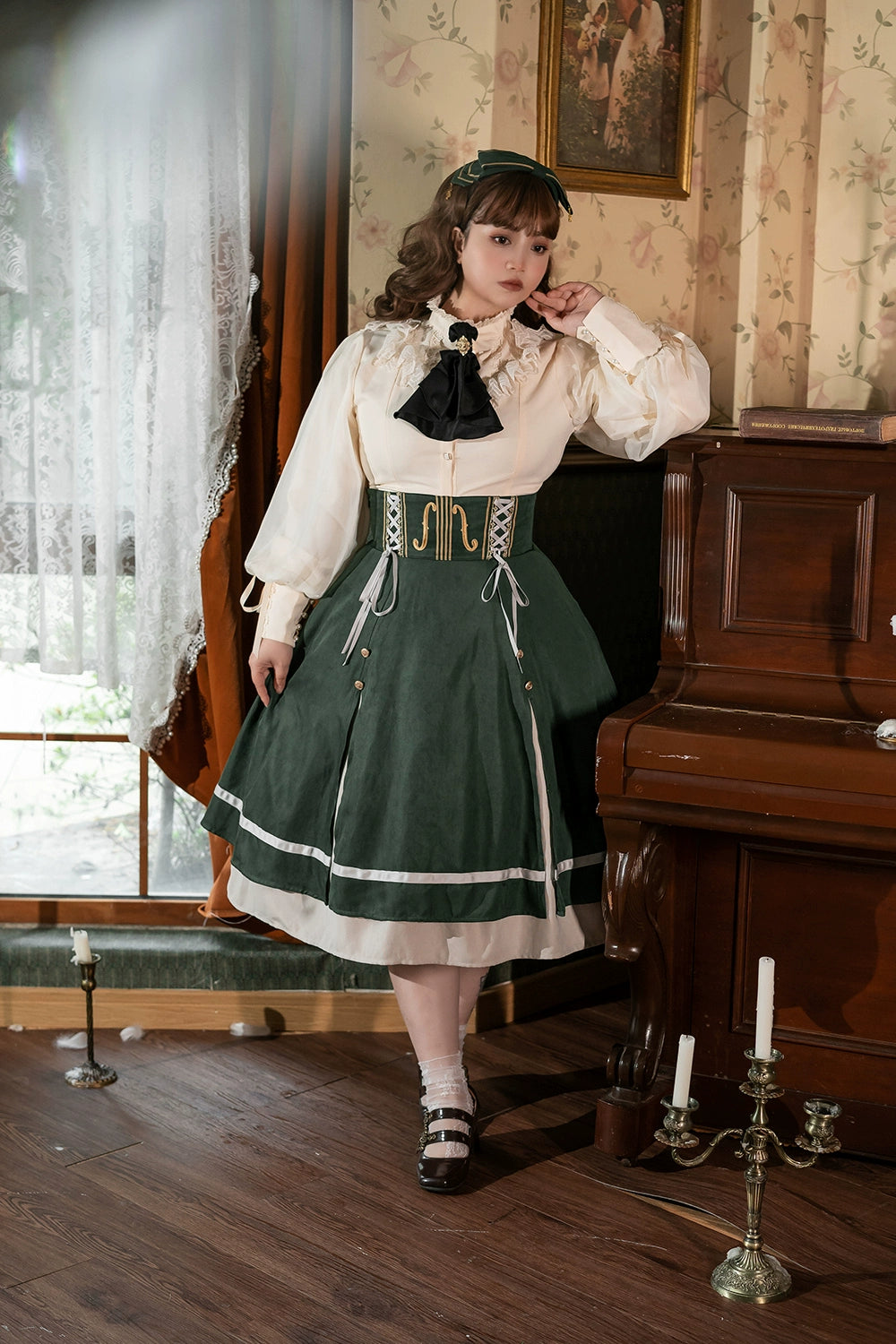 Miss Point~Golden Movement~Elegant Lolita Fishbone Skirt Customized 32242:381270