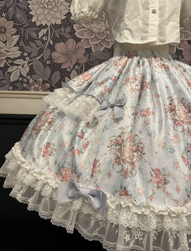 Mengfuzi - FLower in the Mirror - Old-School Lolita Bodice & SK Set, Short-Sleeved OP 44280:802273