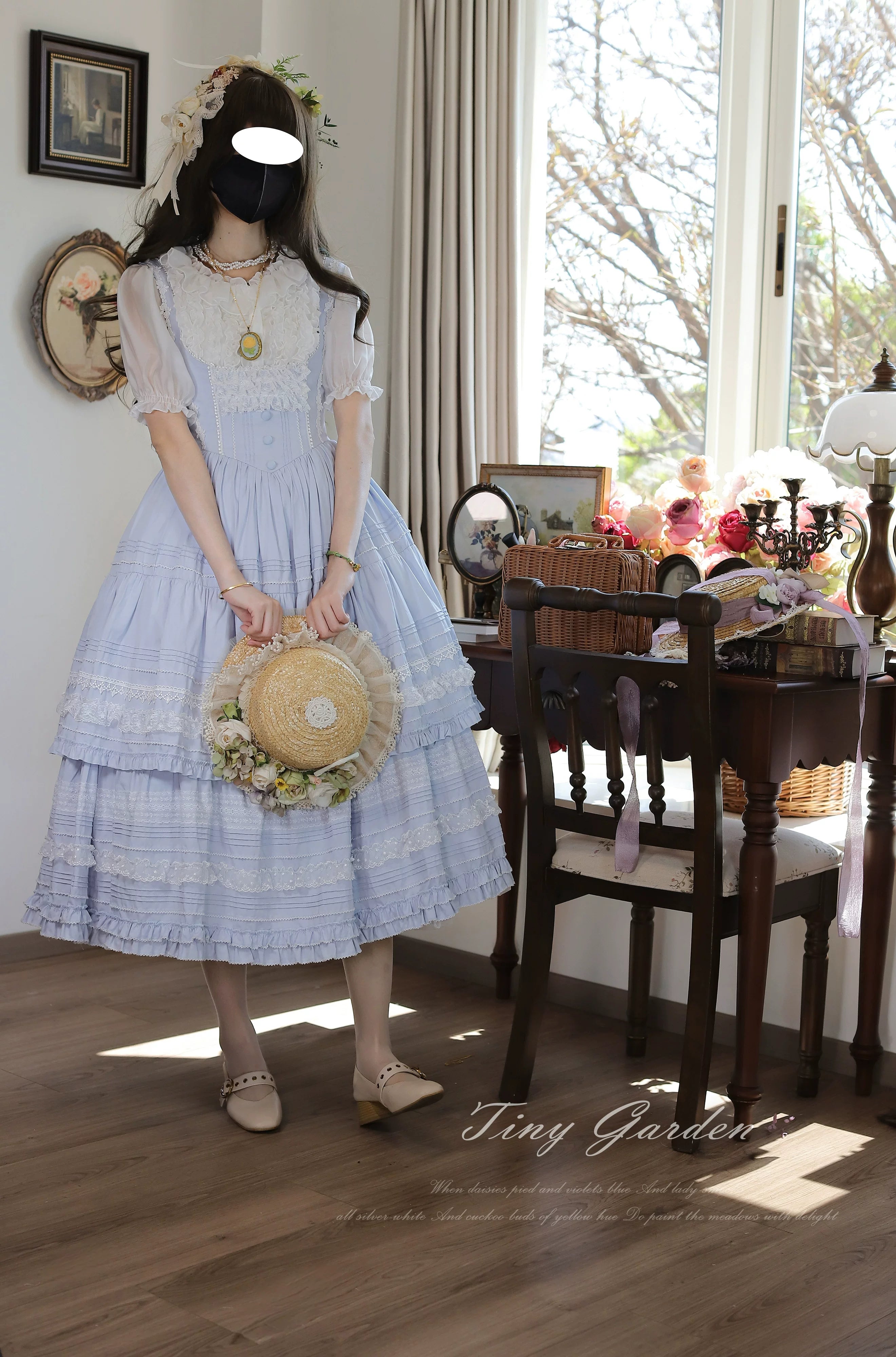 Marguerite Daisy - Classic Lolita Bust-supporting JSK Dress, Layered Lace