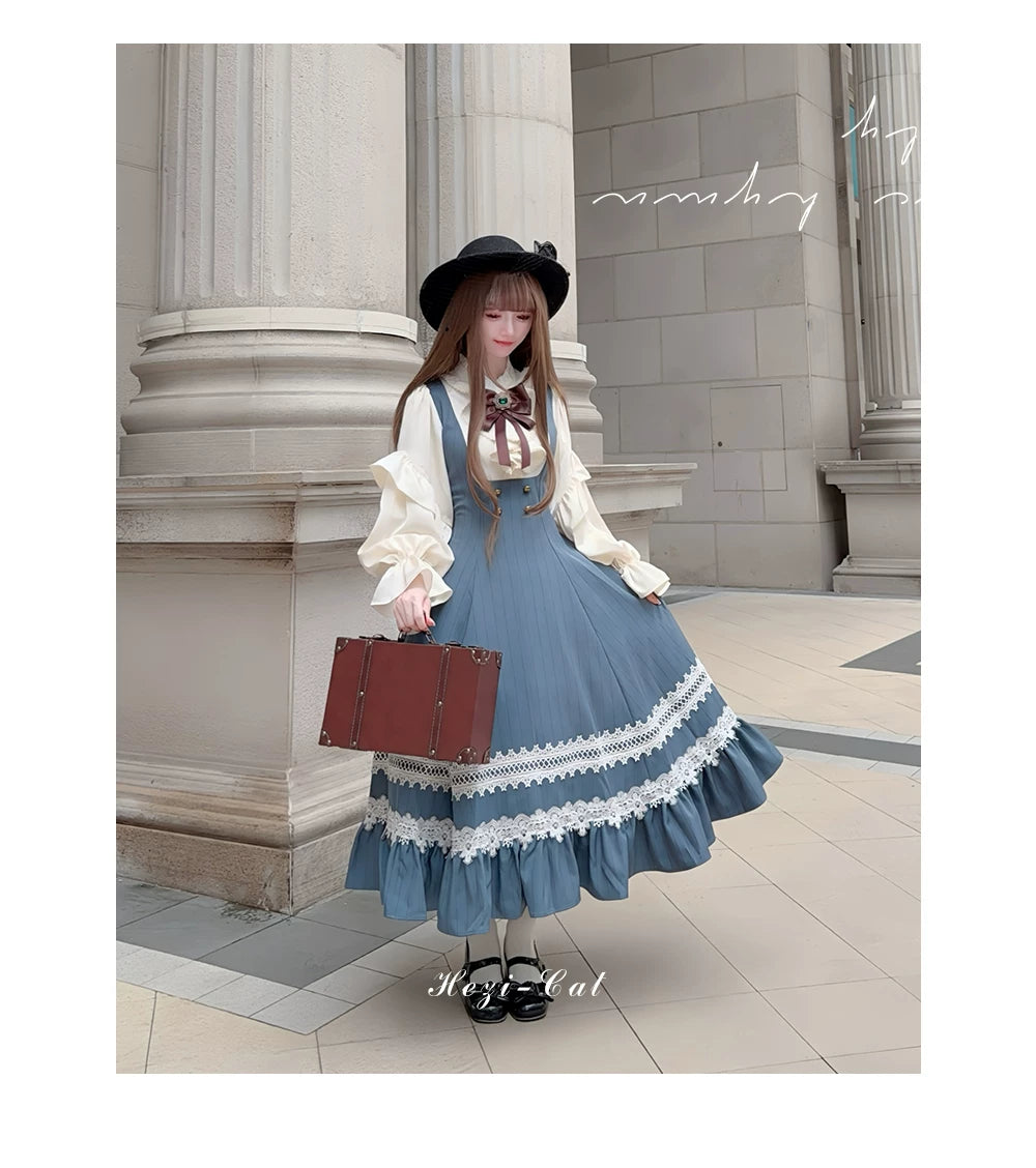 Hometown Autumn - Plus Size Classic Lolita Fake Two-Piece OP Dress 45667:857528