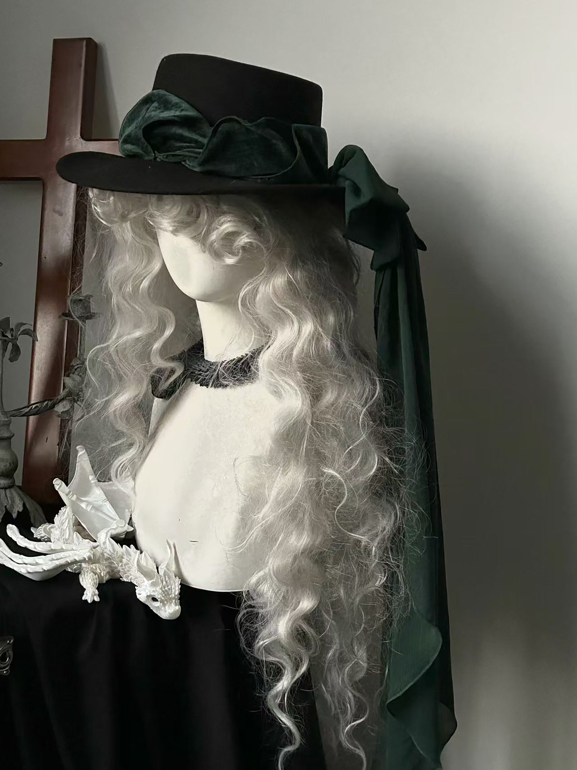 ZJstory~Dragon Bone Cemetery~Gothic Lolita JSK Set with Dragon and Snake Skeleton Embroidery (F L M S) 42699:749819