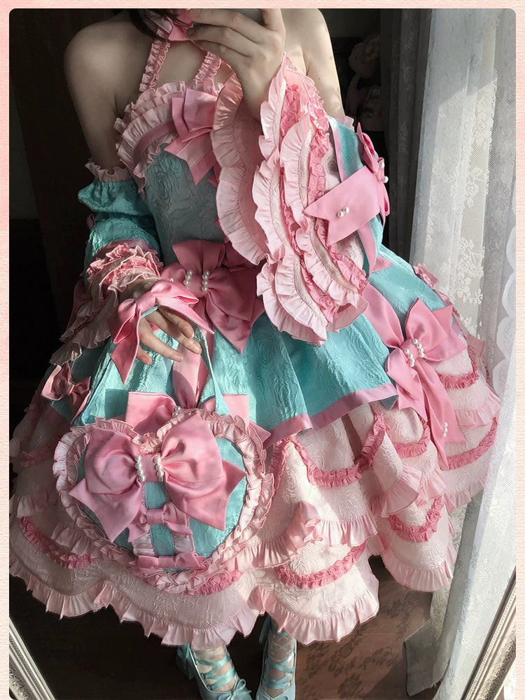 Sweetheart Petal - Sweet Lolita Petal Hem JSK Dress, Halter Neckline 44733:820705