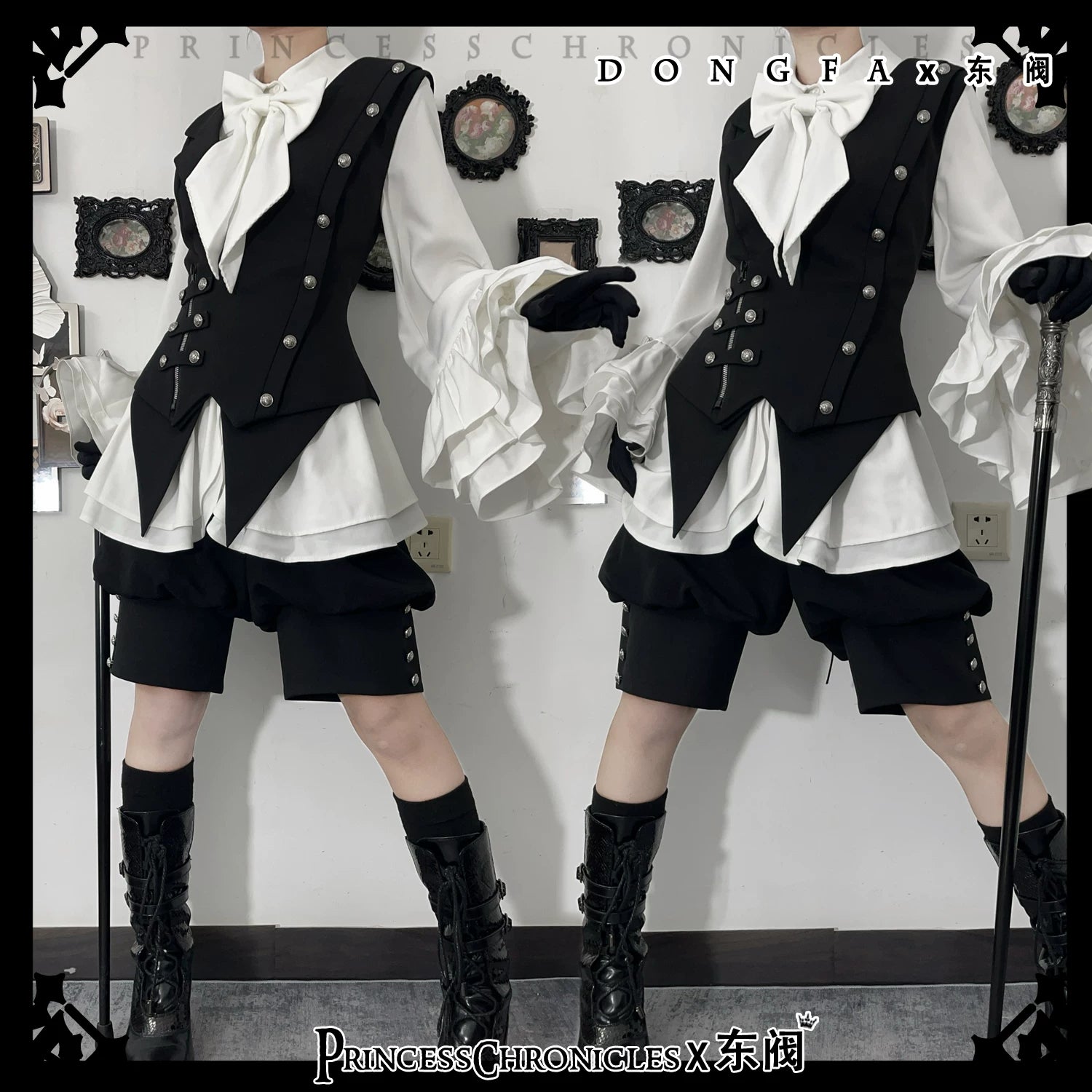 Ashes - Vintage Ouji Lolita Blouse and Shorts Set 45309:843437