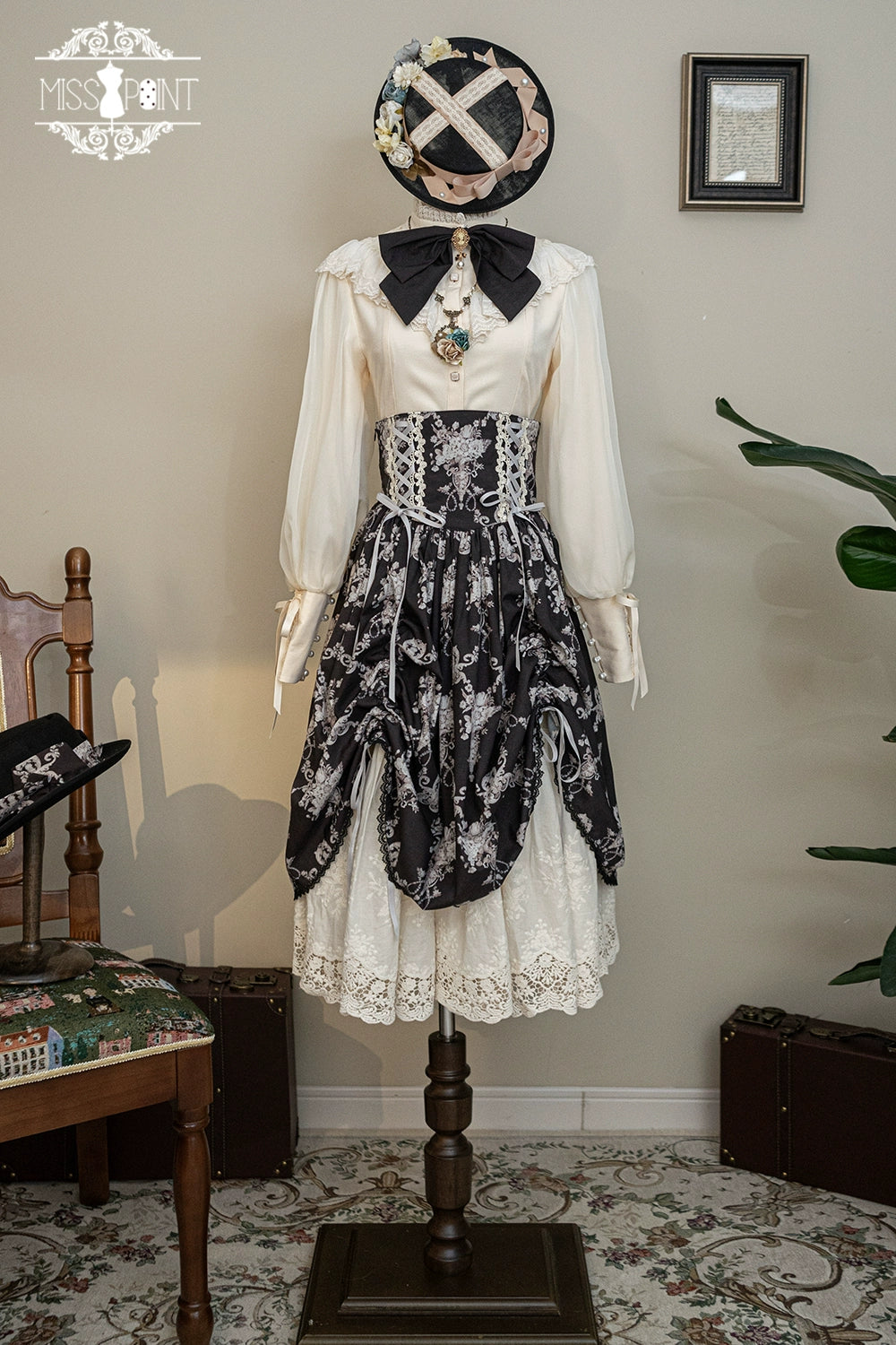 (BFM)Miss Point~Customized Vintage Lolita Skirt Elegant Pullover Fishbone SK 31464:363086