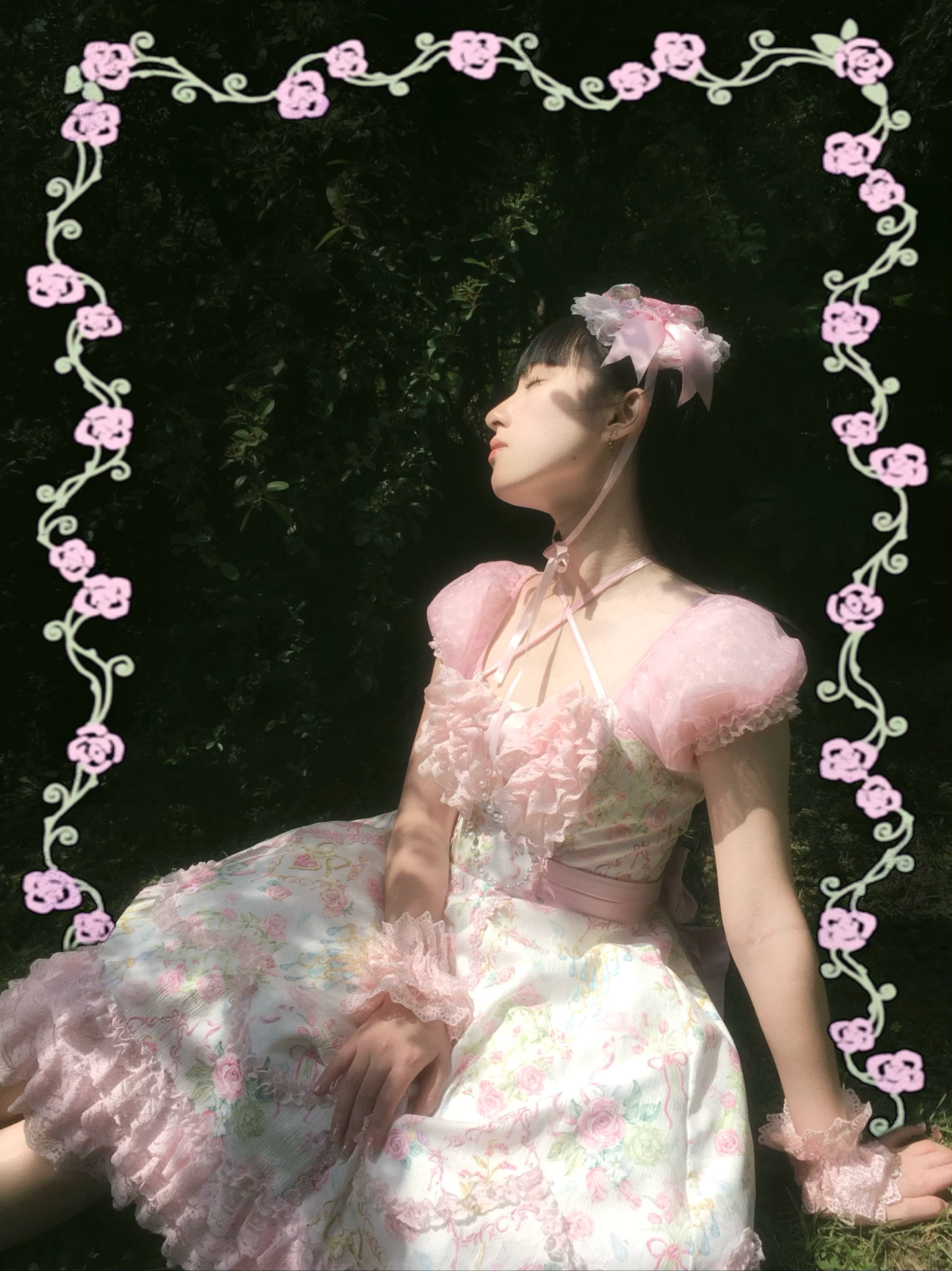 Spring 2025 - Old School Lolita Floral Print JSK Dress, Doll-Like OP 45247:842725