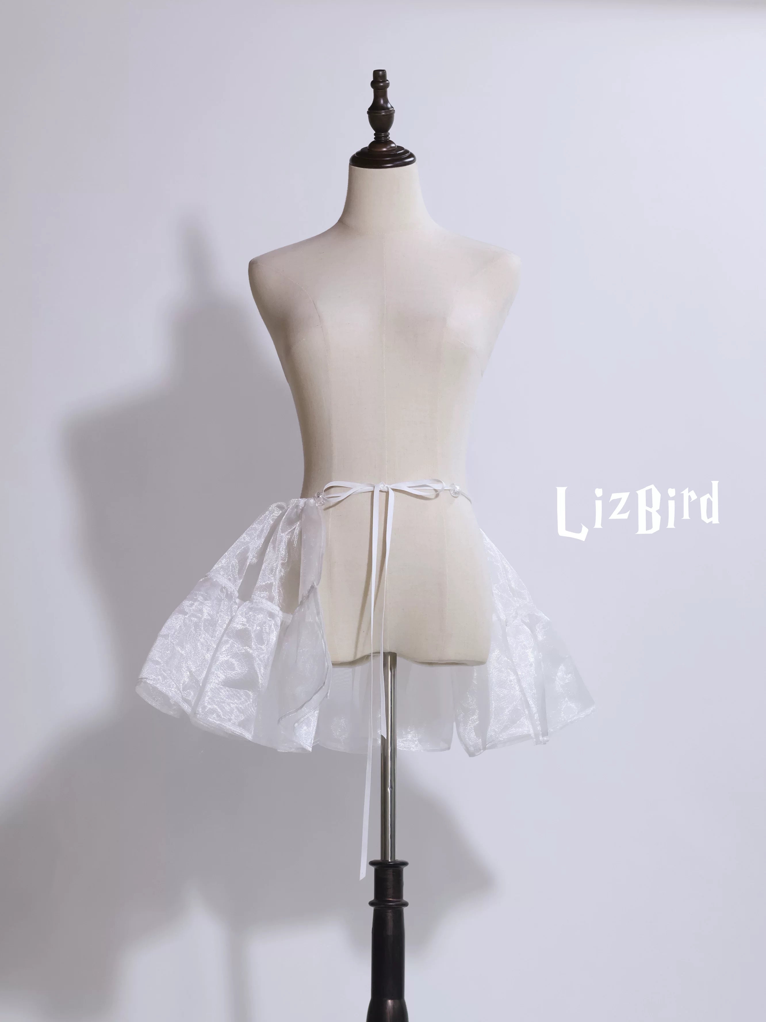 Adjustable Dual-use Lolita Bloomers and Petticoat White - One-piece Petticoat One Size