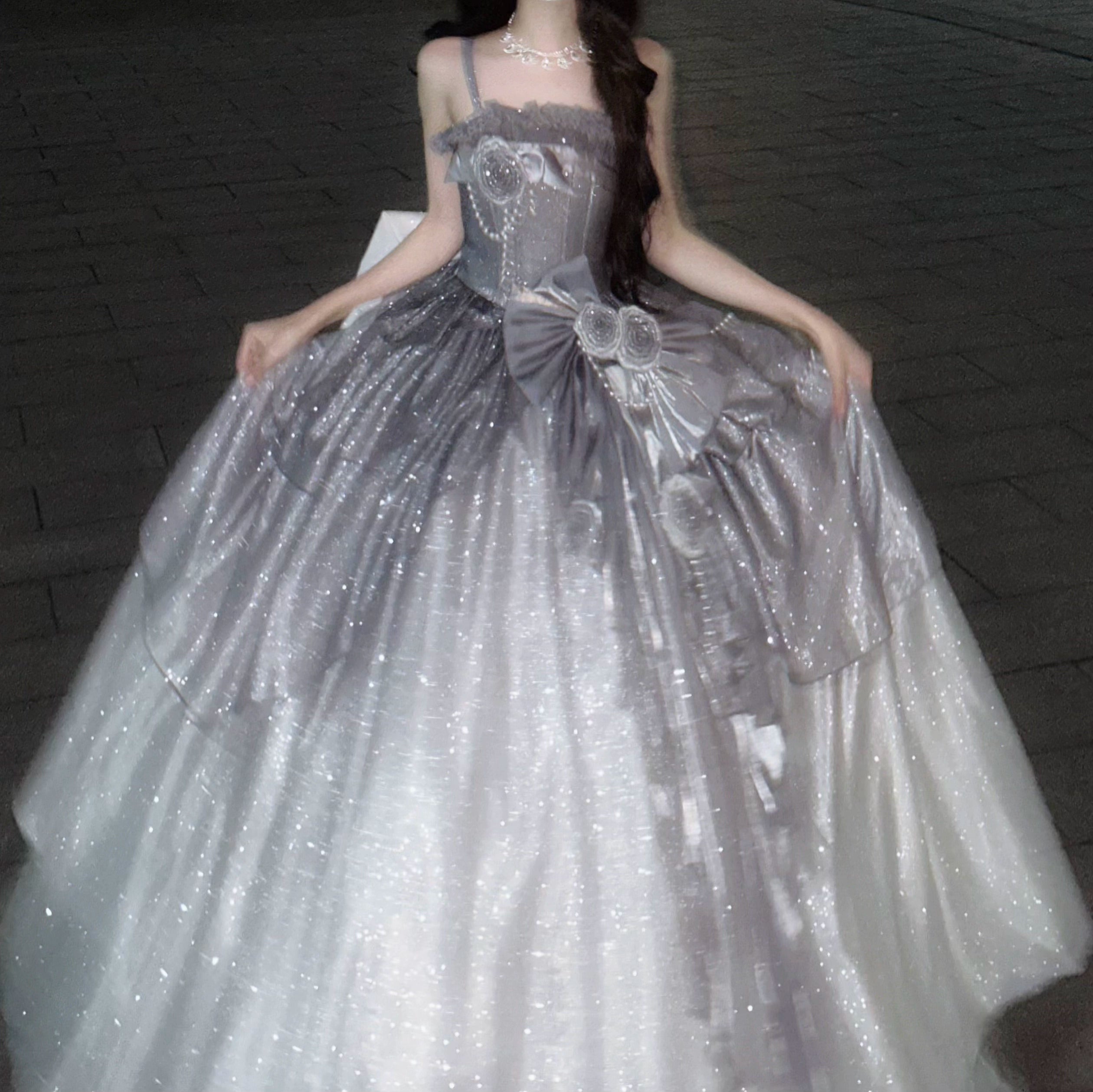 Nectarine White Tea - Captivating Starry - Wedding Lolita Dress Elegant Bridal JSK 37764:719826