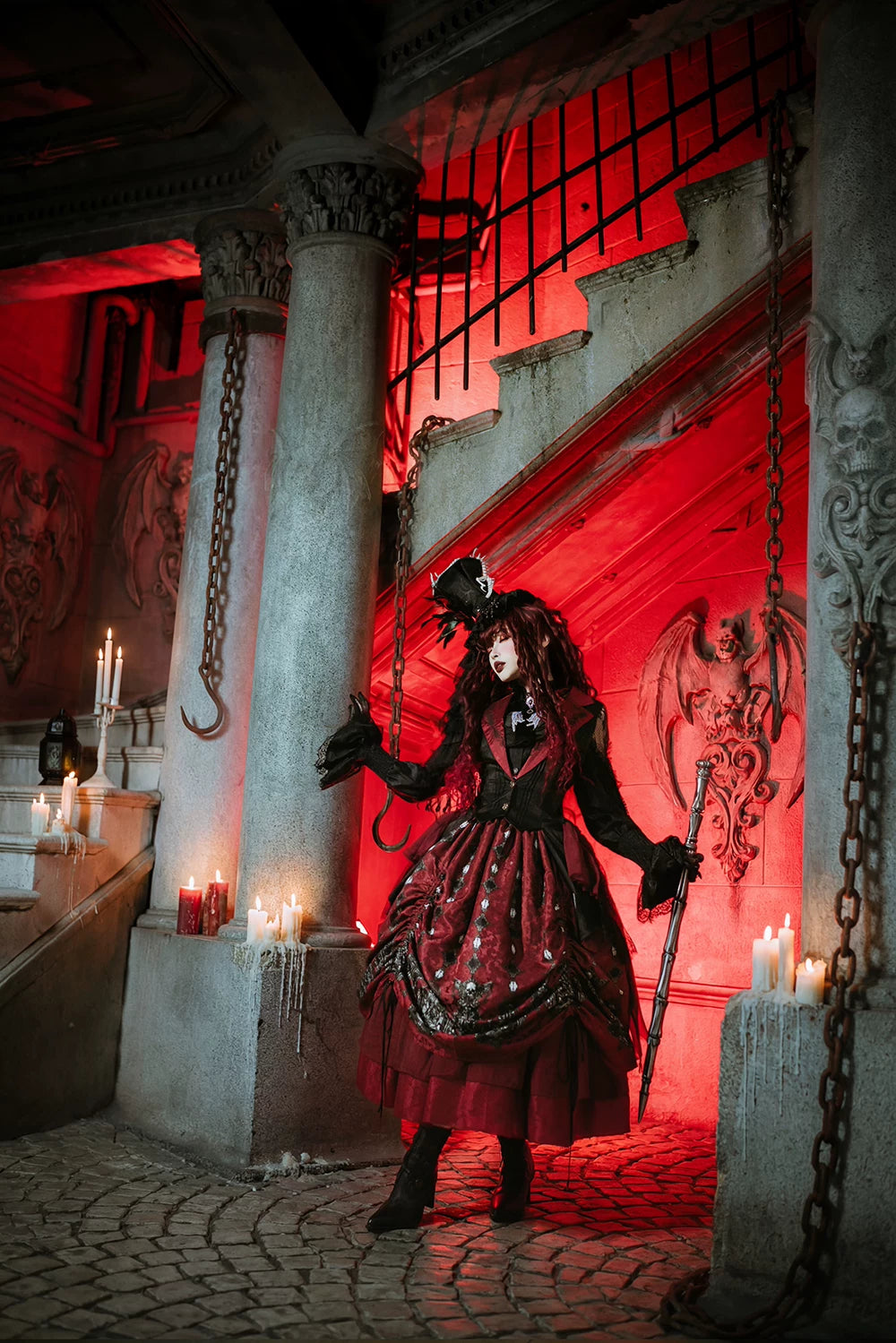 Moonnight Return - Gothic Lolita Long Vest, Embroidered Collar 44582:813817