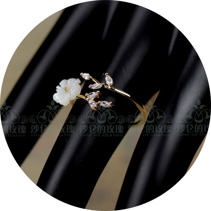 Rose of Sharon - Flower Language - Classical Lolita Ring Delicate Flower Ring One size fits all