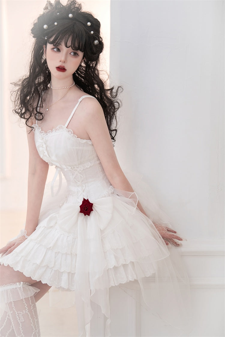 Letters from Unknown Star - Little Rose - Summer Casual Lolita Fashion Dress Sexy JSK