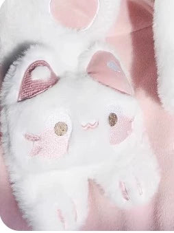 ZhiJinYuan - Calico Cat - Kawaii Lolita Plush Coat Lovely Warm Winter Coat S Pink scarf only