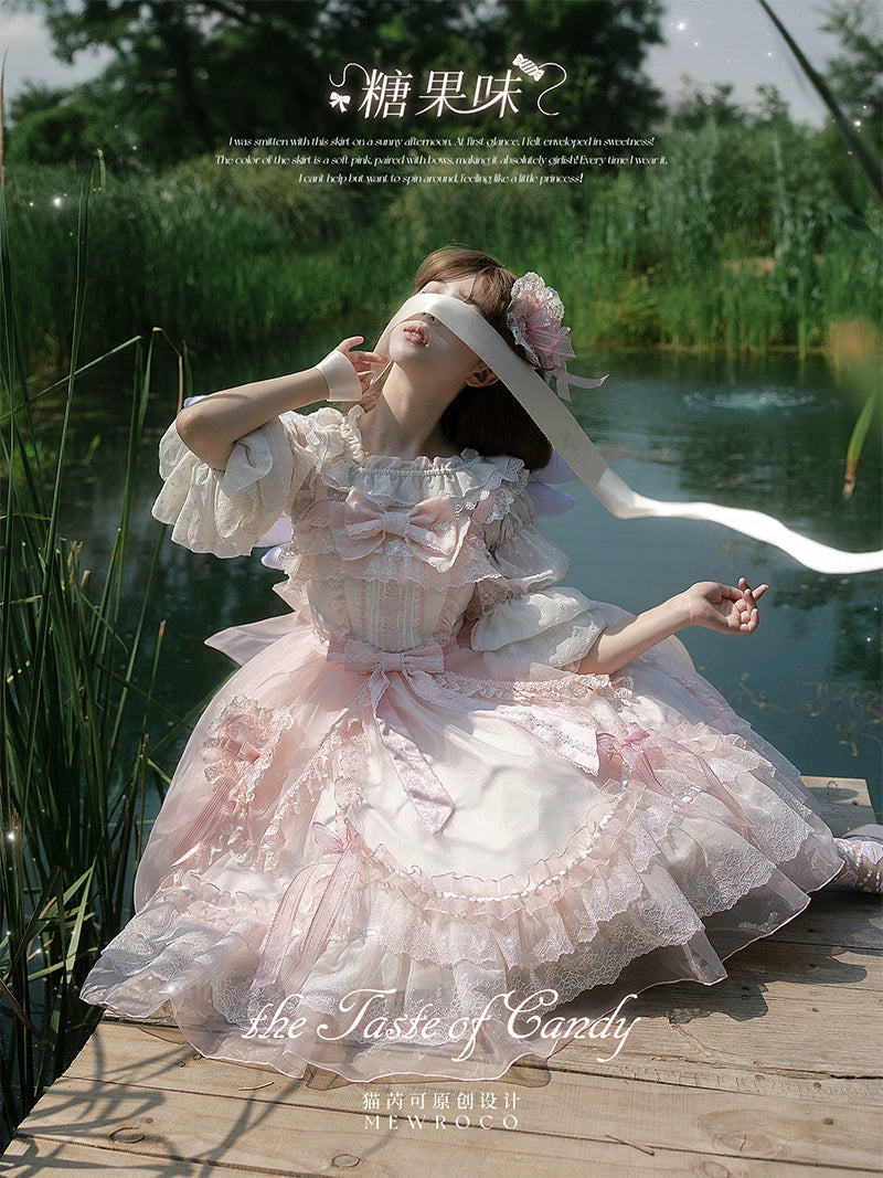 Mewroco - Candy Flavor - Gorgeous Sweet Lolita Dress, Lace & Petal Hem 43711:783677