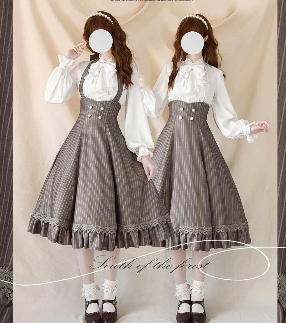 Forest Wardrobe - South of the Forest - Vintage Lolita Halter JSK Dress, French Style Blouse 44379:806059