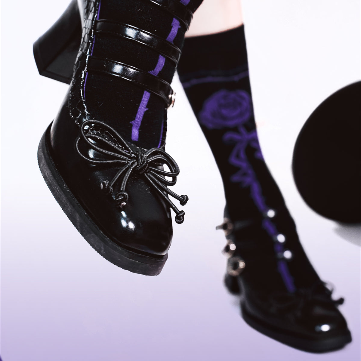 MODO - Gothic Lolita Shoes Chunky Heels with Snake-Pattern and Bow 42593:745869