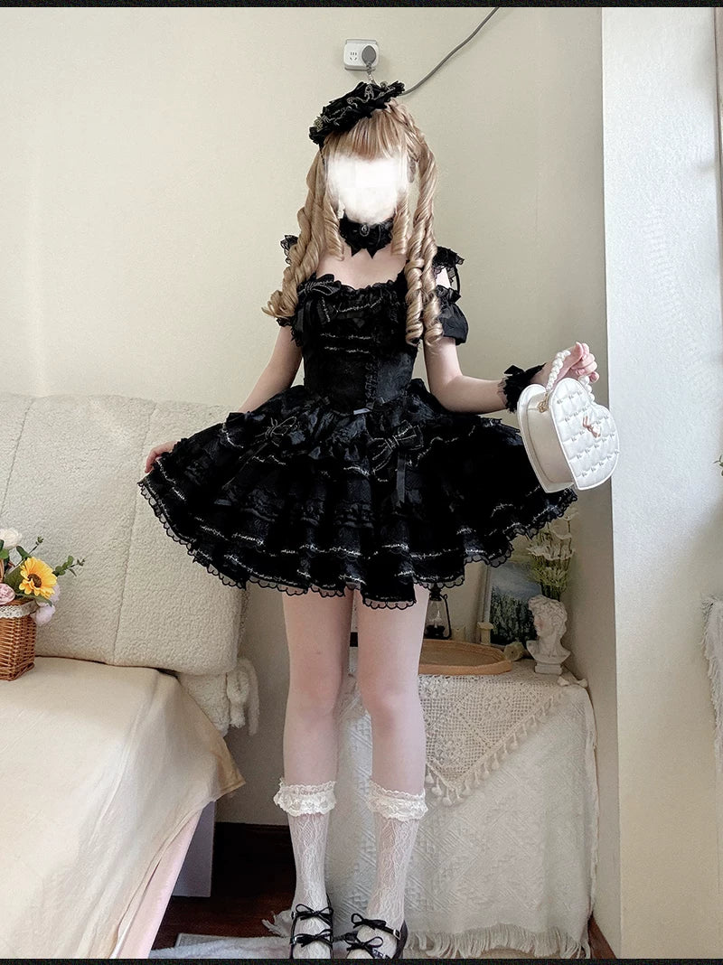 Luminous Whisper - Sweet Lolita Princess Jumper Dress, Layered Hem