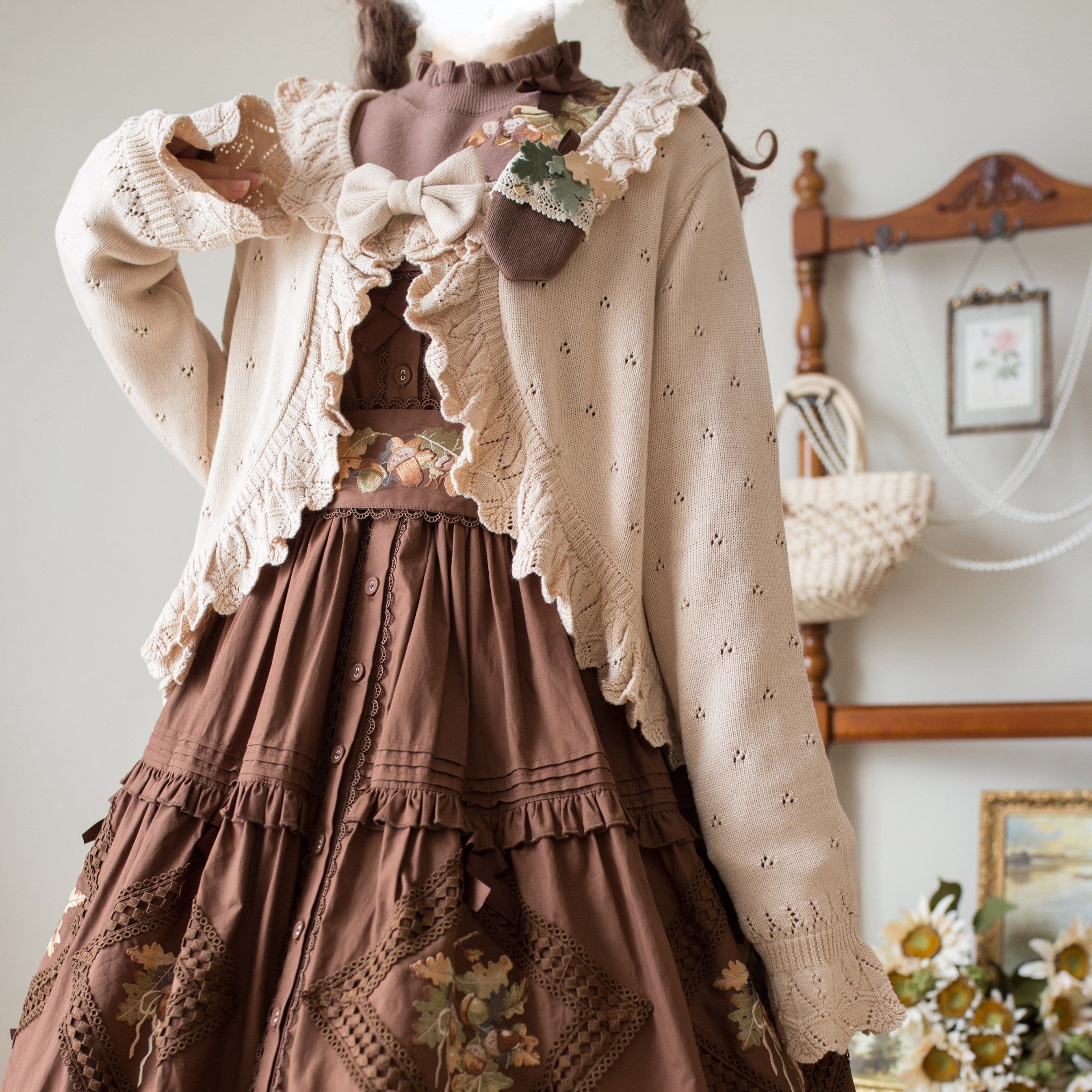 MIST - Nainai - Vintage Lolita Knitted Cardigan 44380:805978