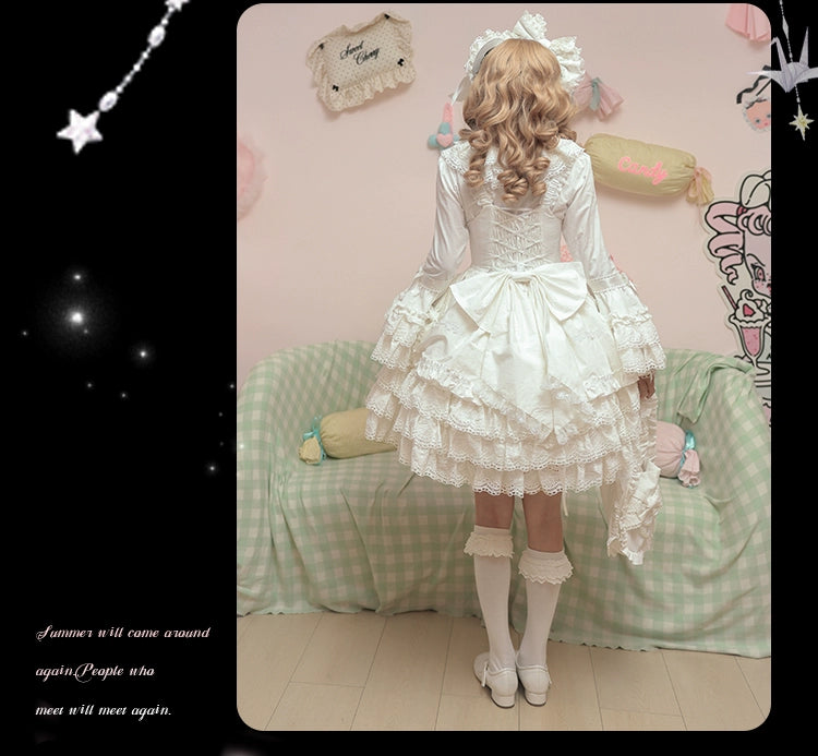 Plum Tree - Pure Love Language - Sweet Lolita Pearl JSK Princess Sleeves Blouse