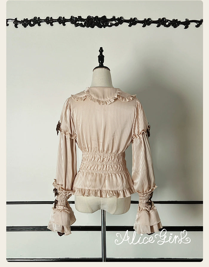 Alice Girl - Bear Chocolate Bar - Kawaii Lolita Blouse, Long Sleeve 43852:787137