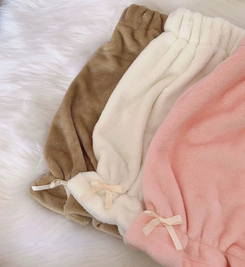 Winter Kawaii Lolita Plush Bloomers, Fleece-lined 46083:874252