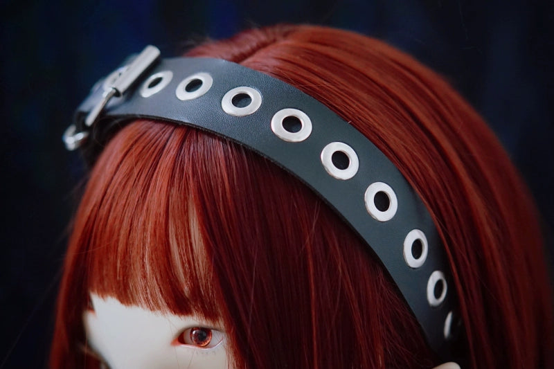 Strange Sugar~Gothic Lolita KC Faux Leather Punk Lolita Hair Accessories 36648:533470