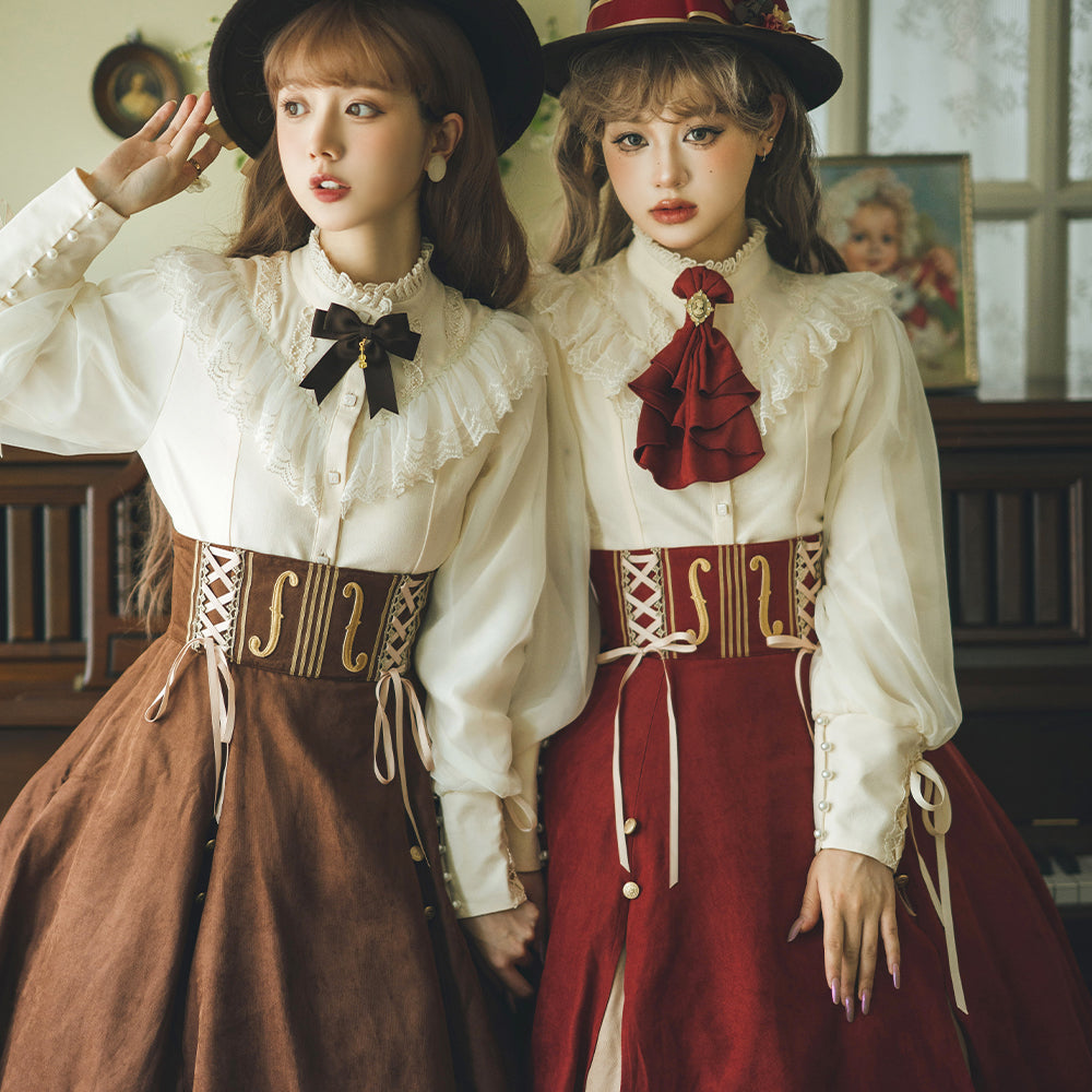 Miss Point~Golden Movement~Elegant Lolita Fishbone Skirt Customized 32242:381404