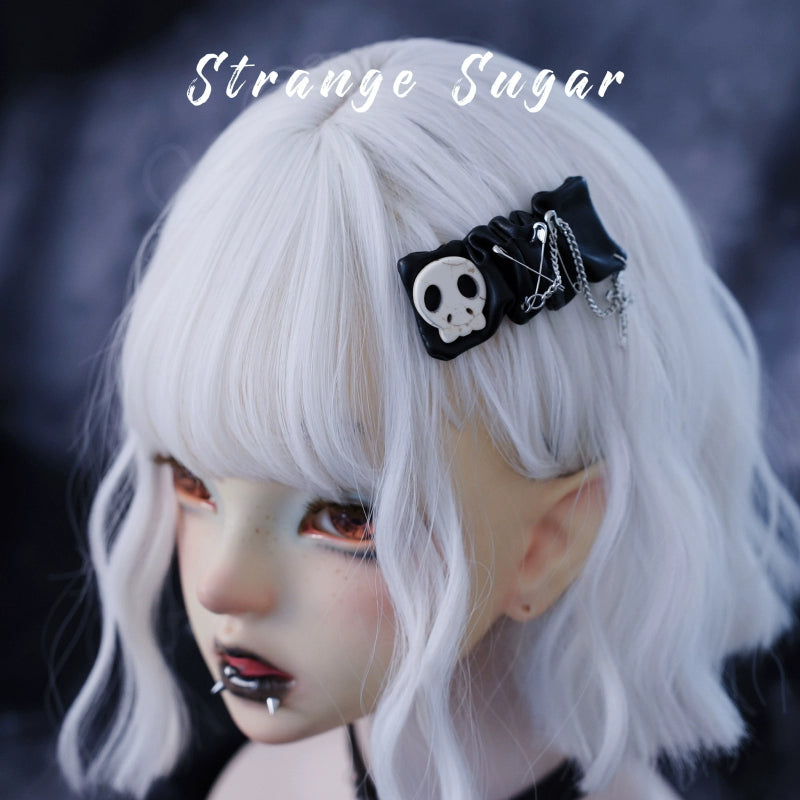 Strange Sugar - Gothic Hair Accessories Set Skulls Sharks Lolita Clips Headbands No.7 Leather Edge Hair Clip