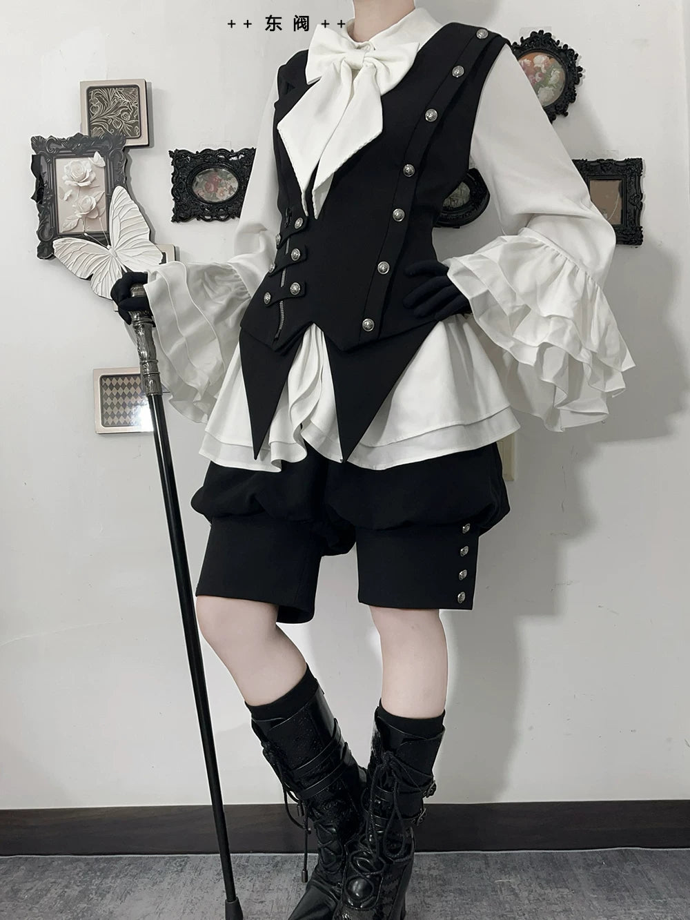 Ashes - Vintage Ouji Lolita Blouse and Shorts Set 45309:843443