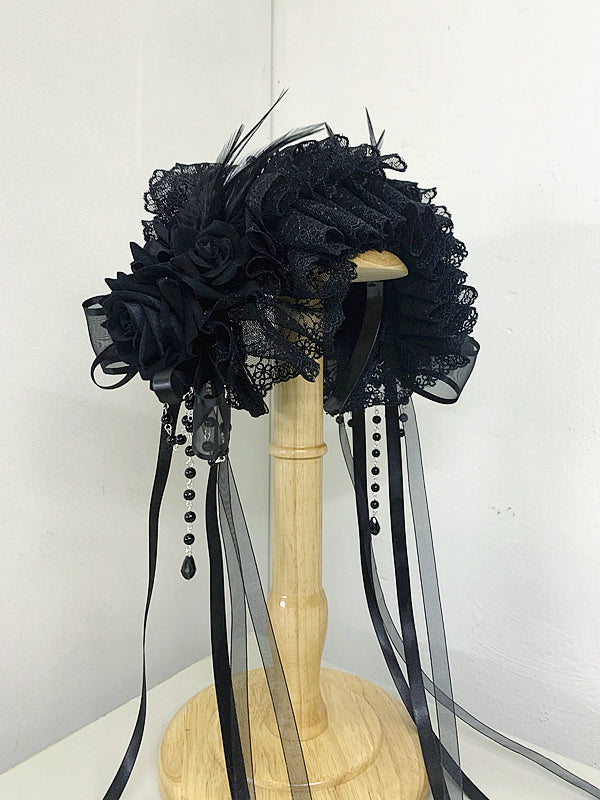 Sweet Jelly Lolita - GothicLolita Headdress Lace Headband with Delicate Florals