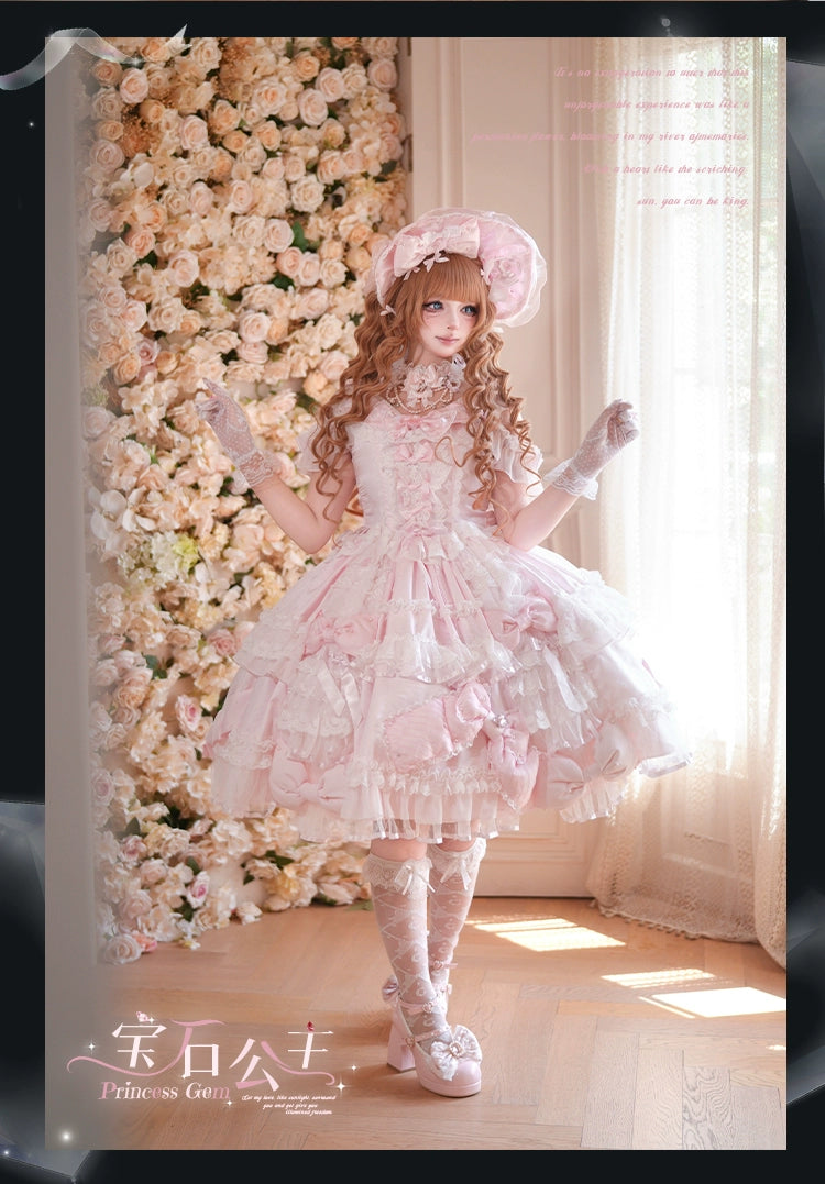 Mengfuzi - Gem Princess - Wedding Sweet Lolita JSK Dress Suit, Side Zipper 44018:792207