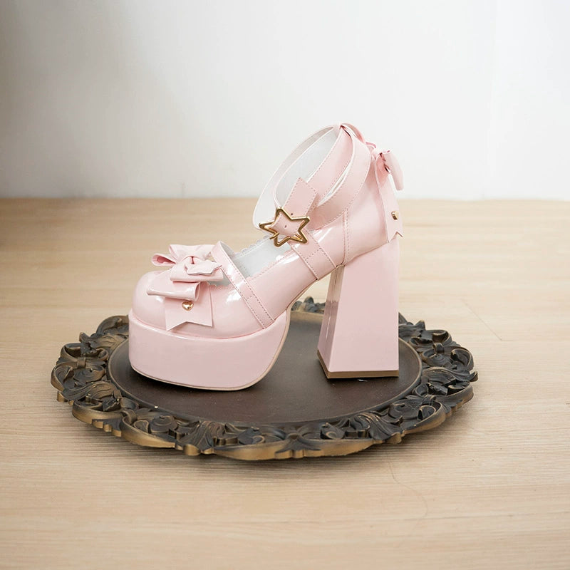 Beauty Bunny~Star Prayer~Kawaii Lolita Shoes Round Toe Summer Heels 34 Patent pink (34 35 36 37 38 39 40) 32706:446668