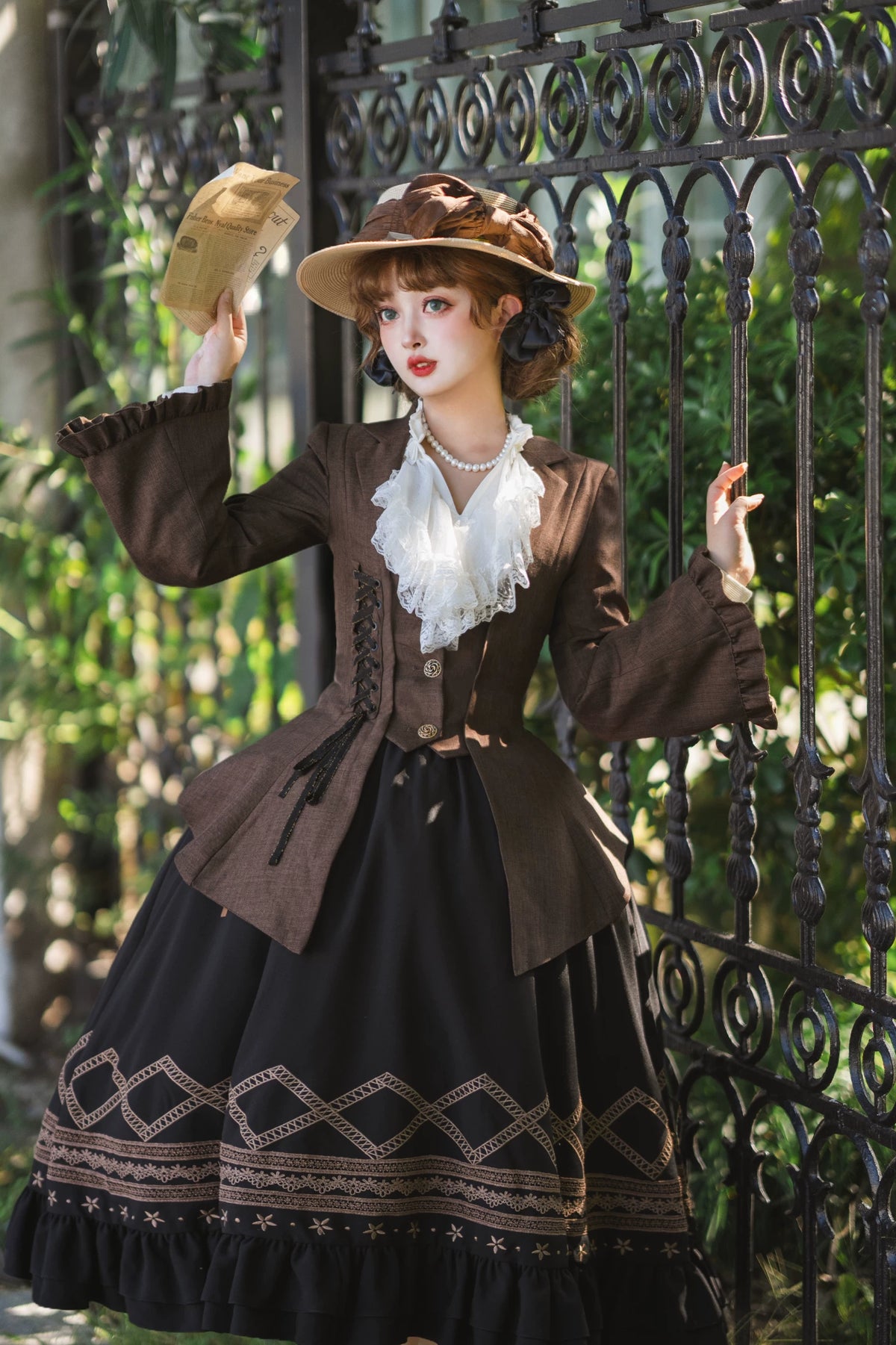 Pemberley Manor - Classic Lolita Slim Fit Coat, Notched Lapel Collar 45971:869908