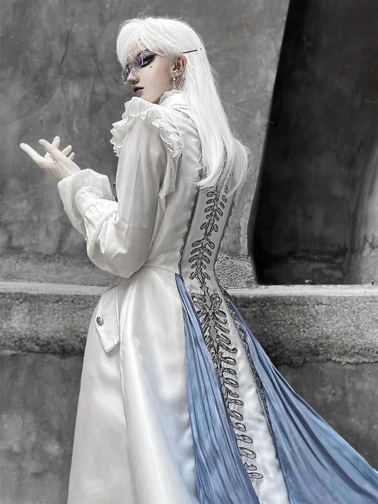 Forest Fluorescent Carps - Crumbling Skeleton - Ouji Lolita Vest Fishbone Embroidery Prince Pants Suits