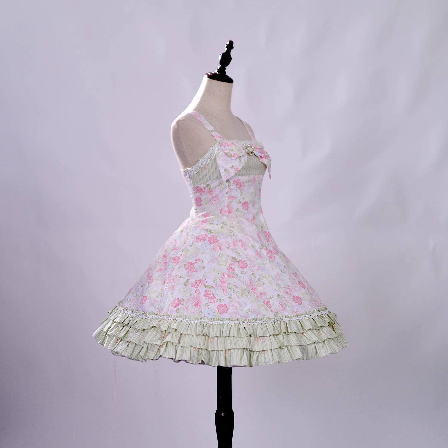 Rose Spring Romance - Cotton Old School Lolita JSK Dress, Floral Print