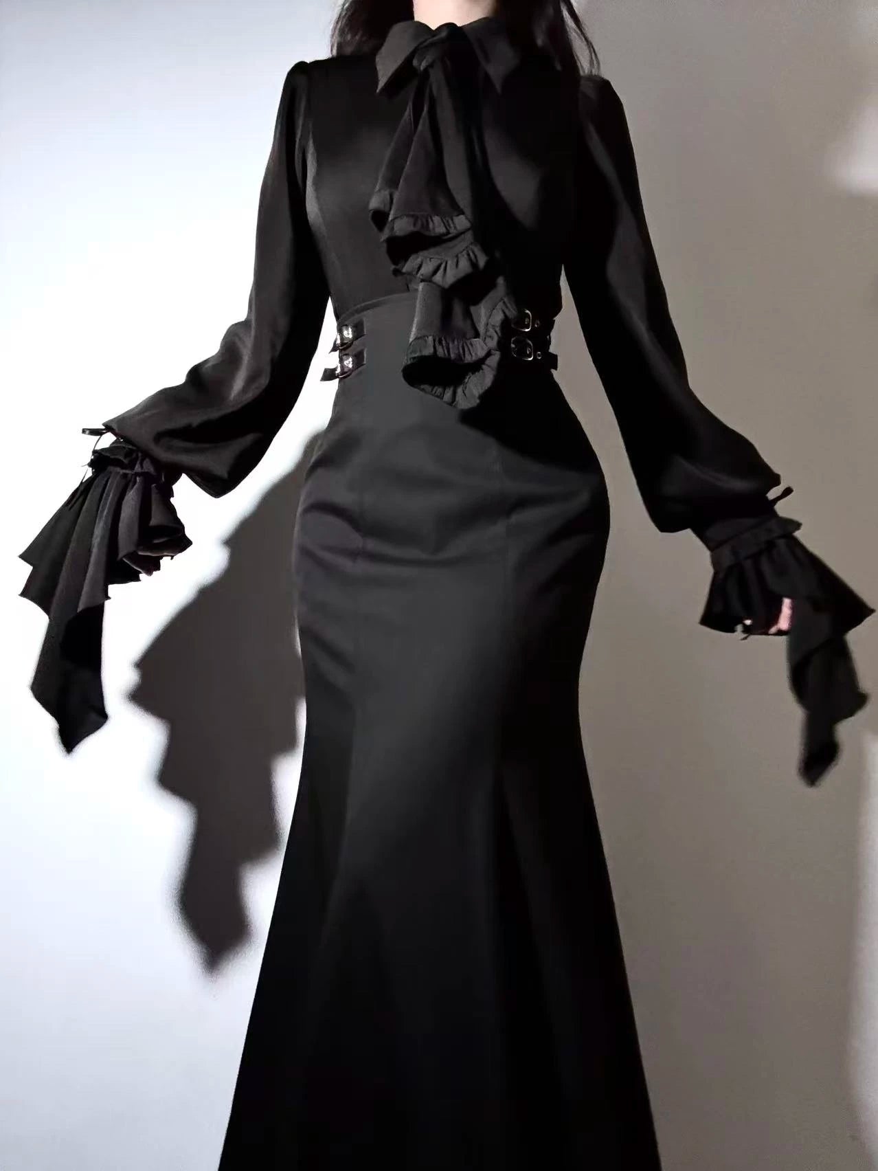 Moon Knight - Ouji Lolita Lantern Sleeve Blouse, Detachable Cuffs