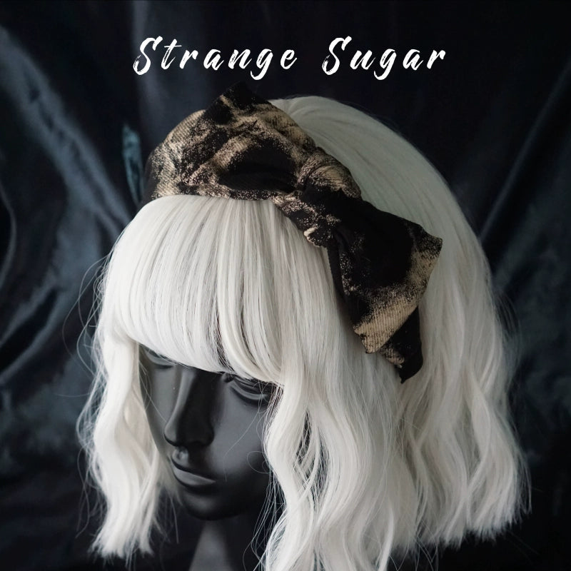 Strange Sugar - Gothic Lolita Black Headdress Butterfly KC Photography Props 10 - Black-yellow tie-dye butterfly bow