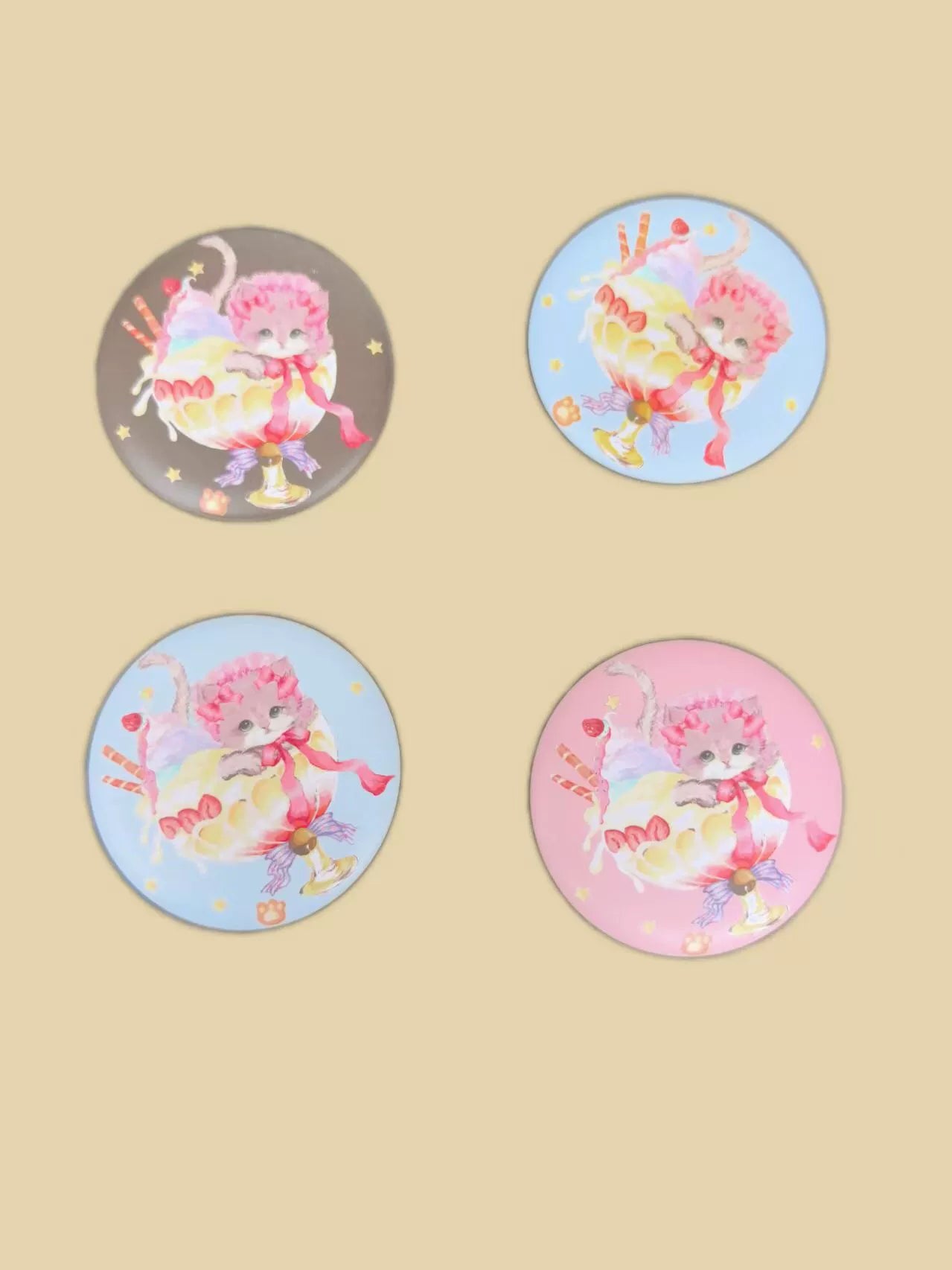 Infanta - Cream Meow - Sweet Lolita JSK, Cat Print 43769:784941