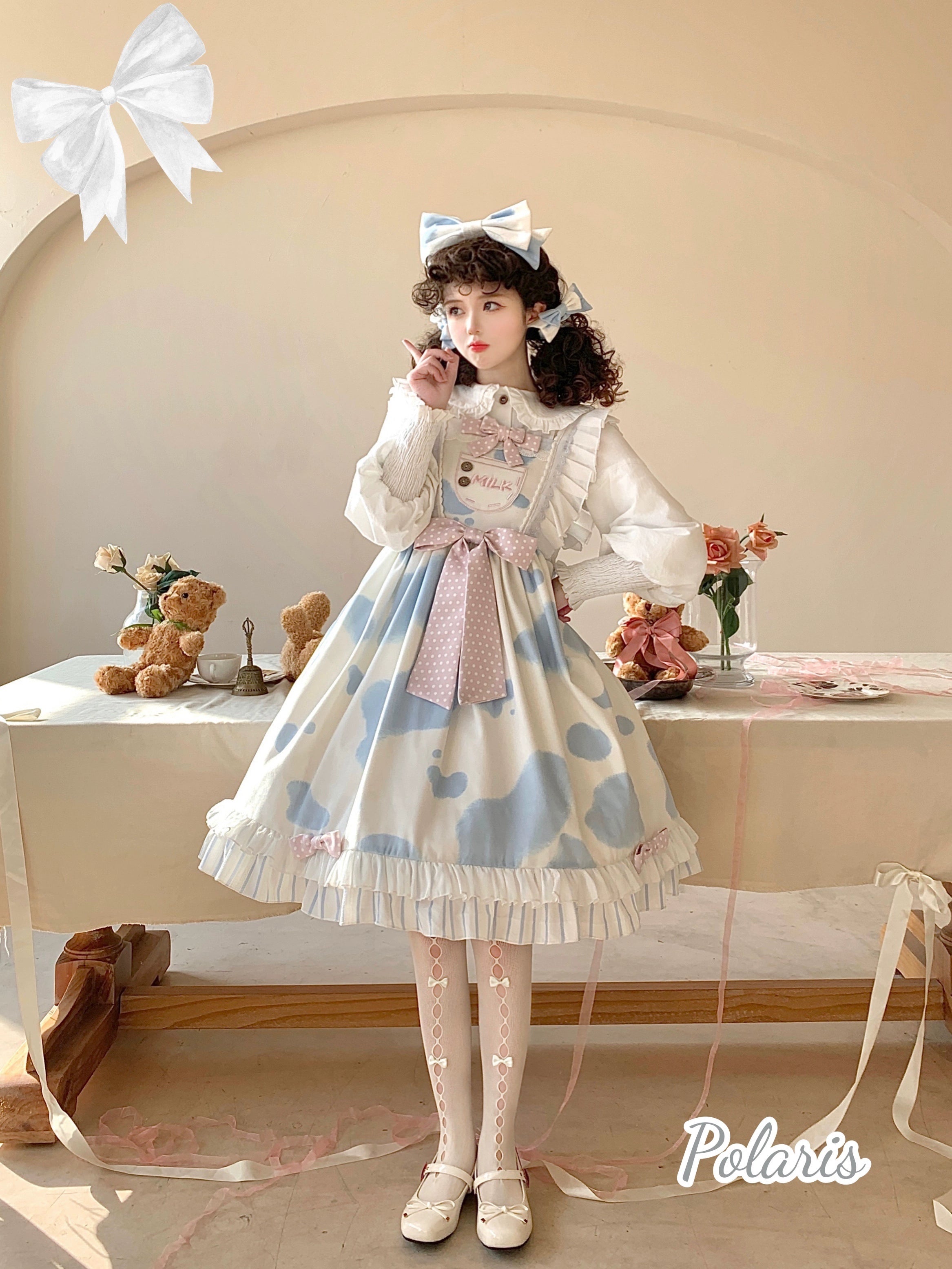 Polaris Lolita - Milky Dango - Cow Spot Kawaii Lolita JSK, Side Pockets 44304:803808
