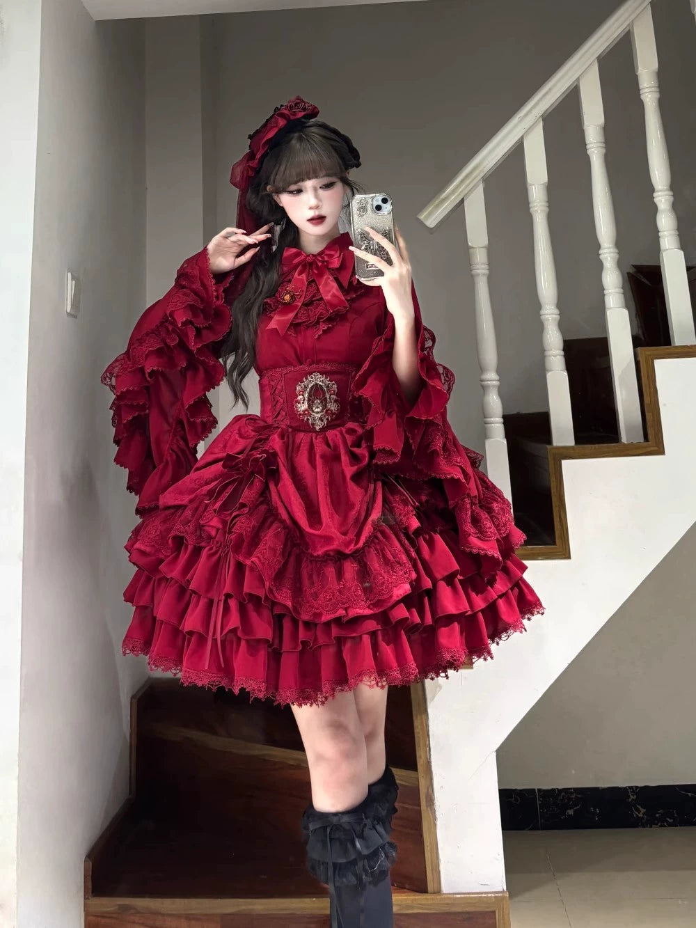 Moon River - Moonlit Spider - Gothic Lolita SK & JSK Dress Outfit Set 44232:799712