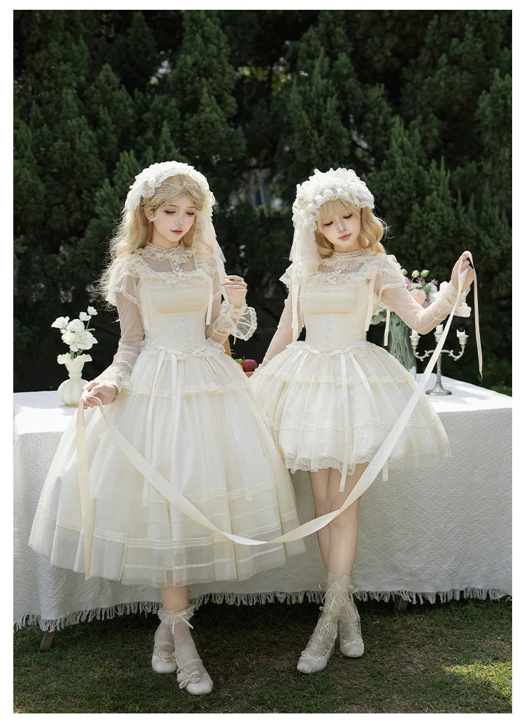 Confession Poem - Classic Lolita Corset JSK Set, Lace & Bows