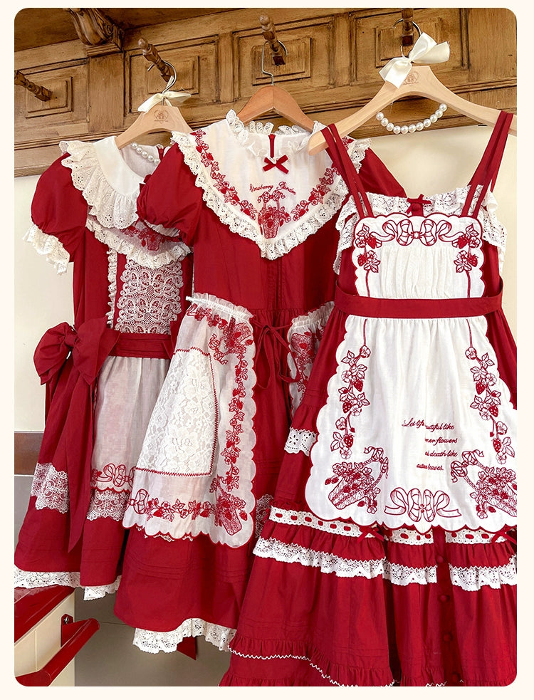 Flower and Pearl Box - Strawberry Basket - Country Lolita Dress Plaid Summer Spring Dress 35676:497880