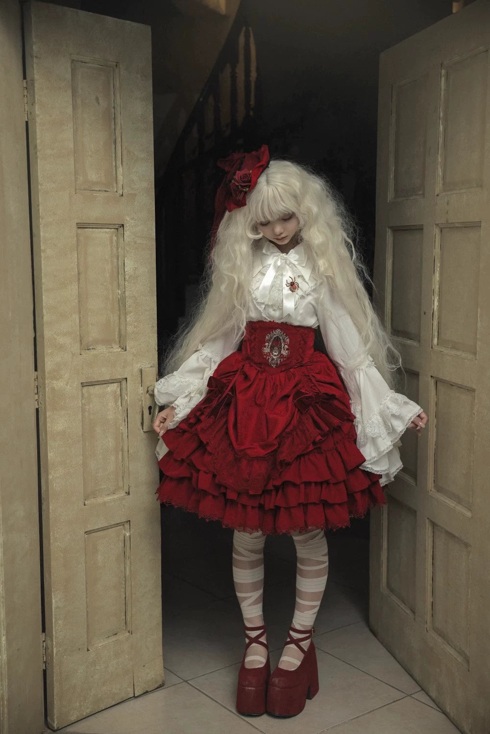 Moon River - Moonlit Spider - Gothic Lolita SK & JSK Dress Outfit Set 44232:799715